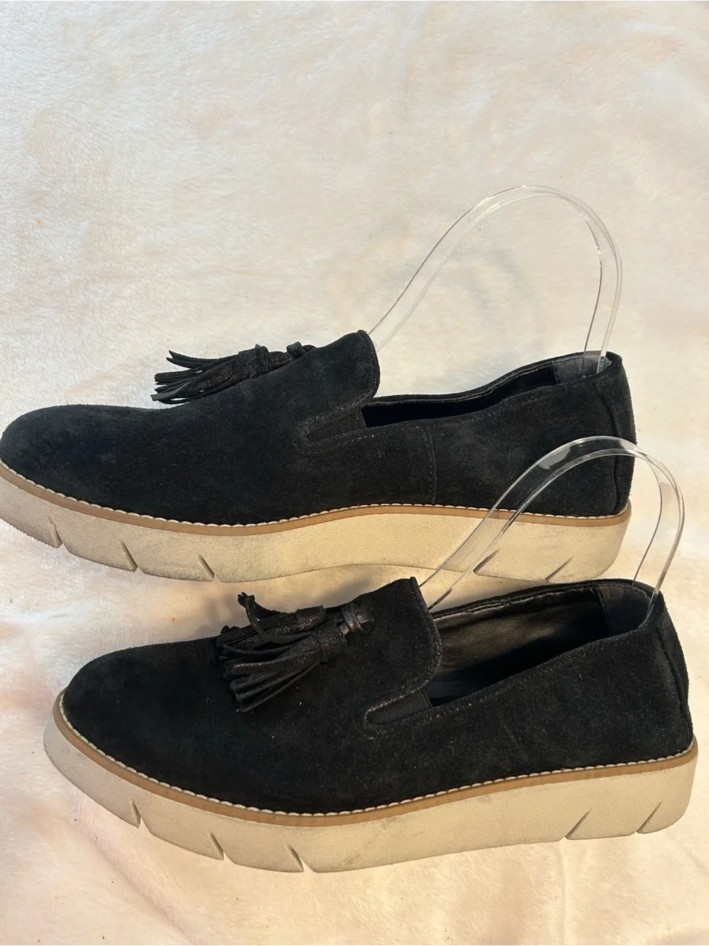 THE FLEXX Black Suede Tassel Slip-On Loafers